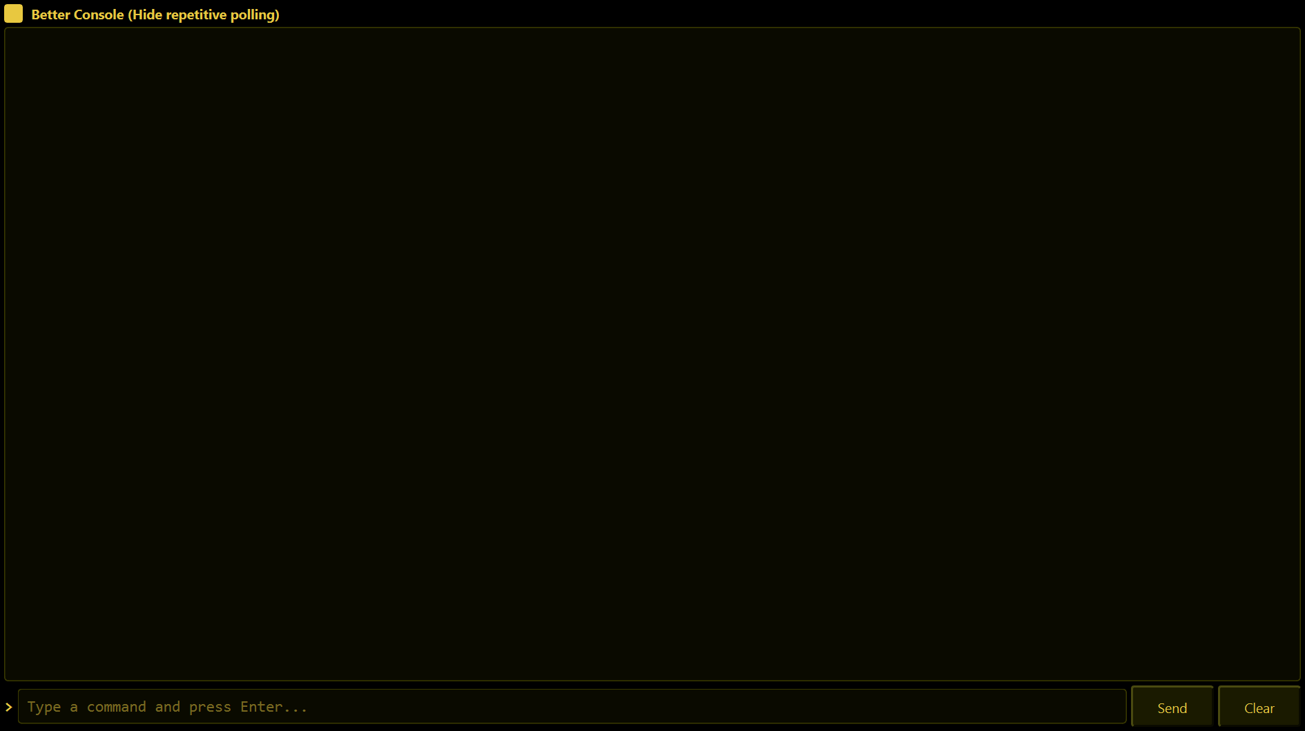 The Console tab