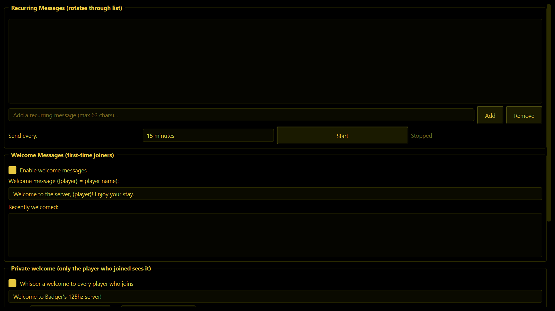 The Messages tab