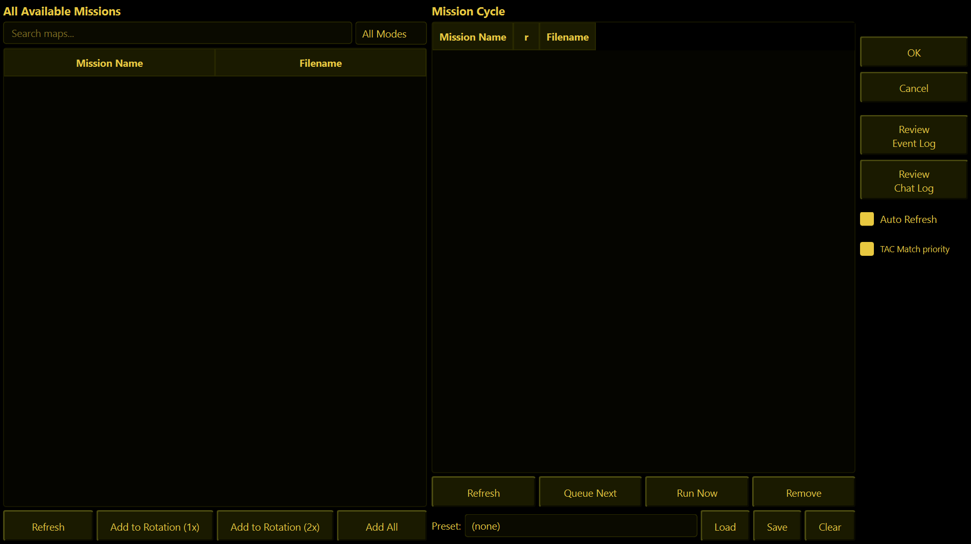 The Missions tab