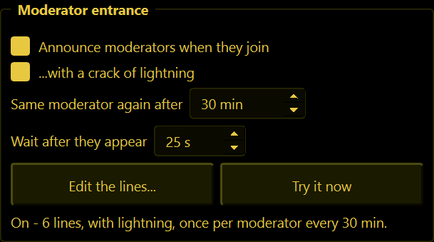 The Moderator entrance box