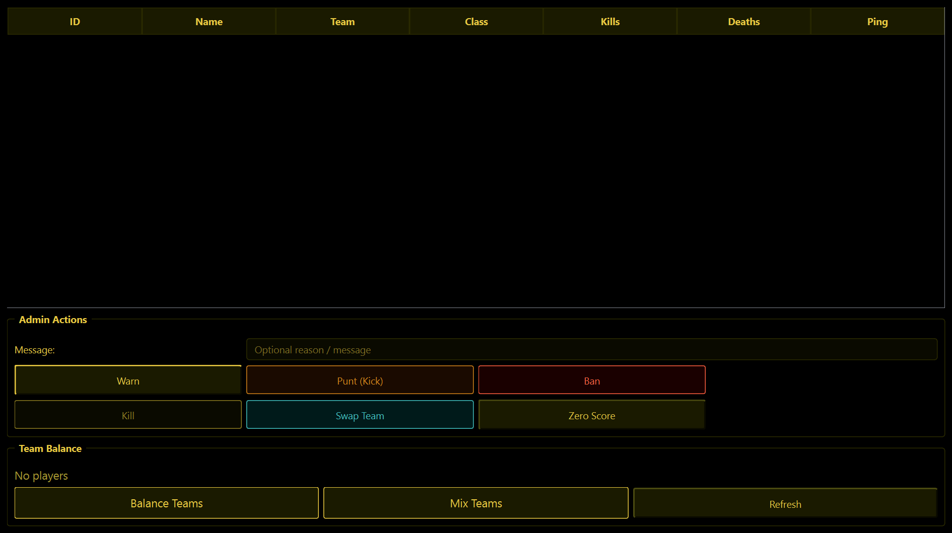 The Players tab